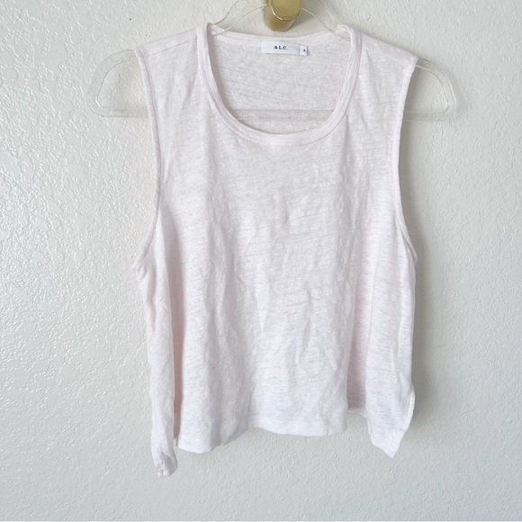 ALC light pink ines linen top size S - Picture 2 of 10